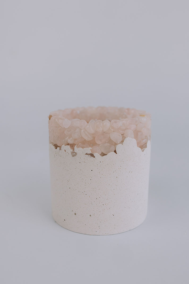 Kit lavabo Quartzo Rosa - Copo com Quartzo - 1