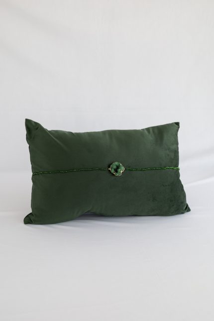 Almofada Retangular com Pedras Verde