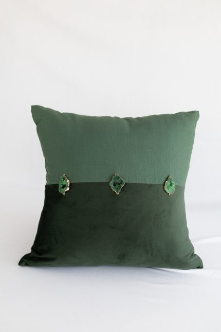 Almofada Quadrada com Pedras Verde